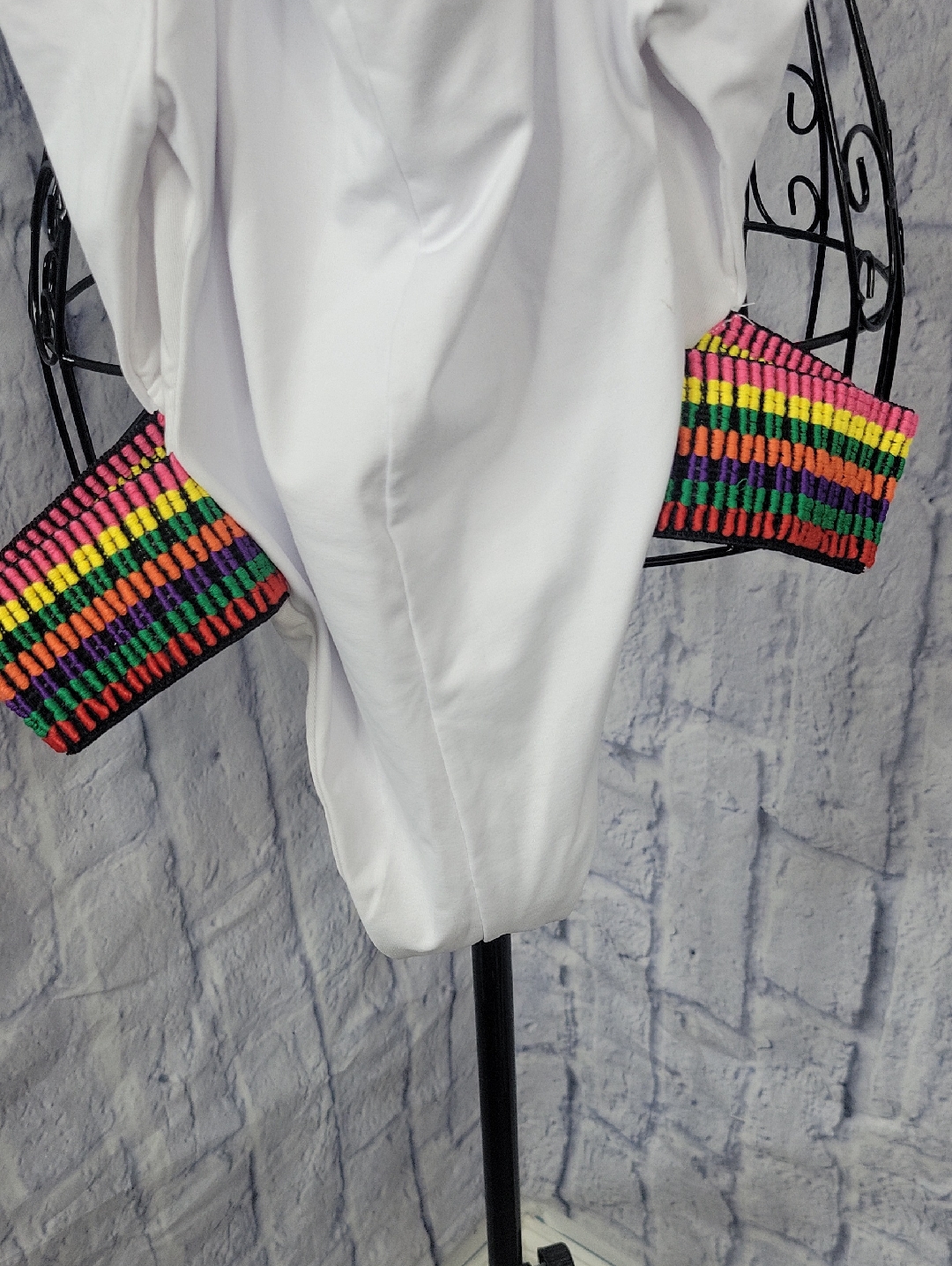 Nwt Yandy White One Piece Swimsuit Rainbow Trim Medium — image 7 of 8